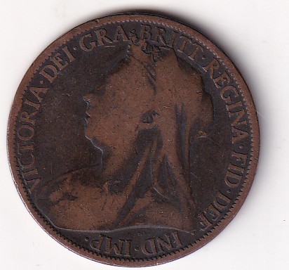 United Kingdom 1 Penny 1899 (Victoria ) Rare Coin #E-35