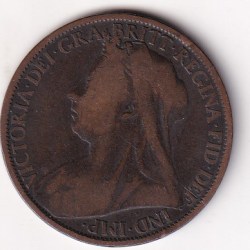 Alternative view of United Kingdom 1 Penny 1900 (Victoria ) Rare Coin #E-37