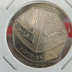 Alternative view of Queen Elizabeth Fifty Pence Tiger Year 2019 Unc Condition