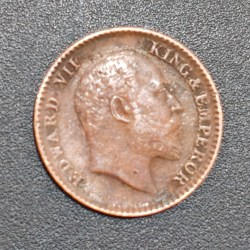 Alternative view of British-India 1⁄12 Anna 1907 (Edward VII) Rare Coin #E-28