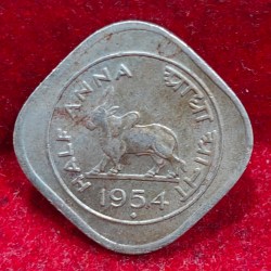 India ½ Anna 1954 Rare Coin #E-41