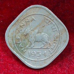 India ½ Anna 1954 Rare Coin #E-42