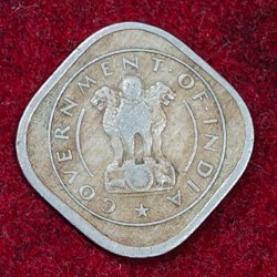 Alternative view of India ½ Anna 1954 Rare Coin #E-43