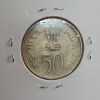 50 Paise Copper Nickel Coin 25 Th Aniversary of Independence 1947 -1972 Year Bombay Mint UNC Condition - Image 2