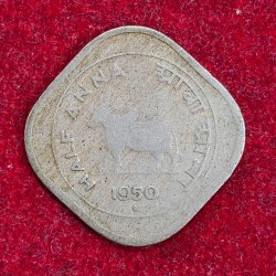 India ½ Anna 1950 Rare Coin #E-49