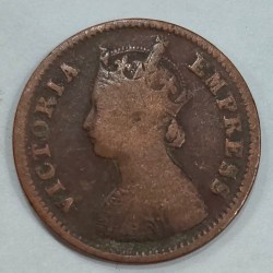 Alternative view of India - British ½ Pice 1898 - Victoria Rare Coin #E-52