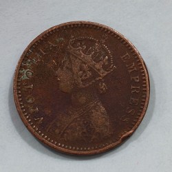 Alternative view of India - British 1⁄12 Anna 1895 - Victoria Rare Coin #E-60