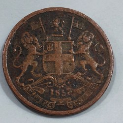 Alternative view of India - British ½ Pice 1853 - Victoria Rare Coin #E-61