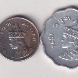 1974 BHUTAN OLD ISSUE PROOF COIN RARE ( 4 COIN SET) #C-20