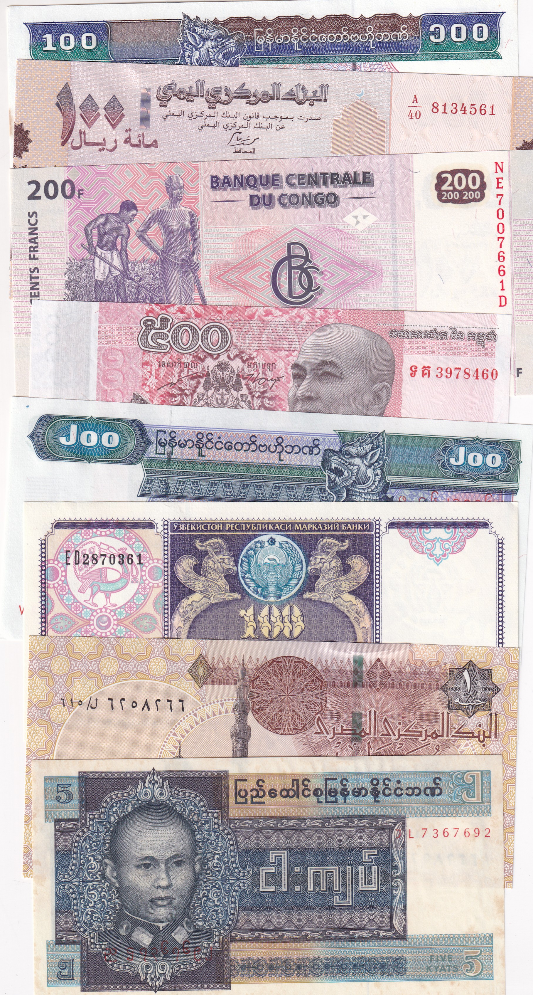 50 Different Foreign Gem Unc Note
