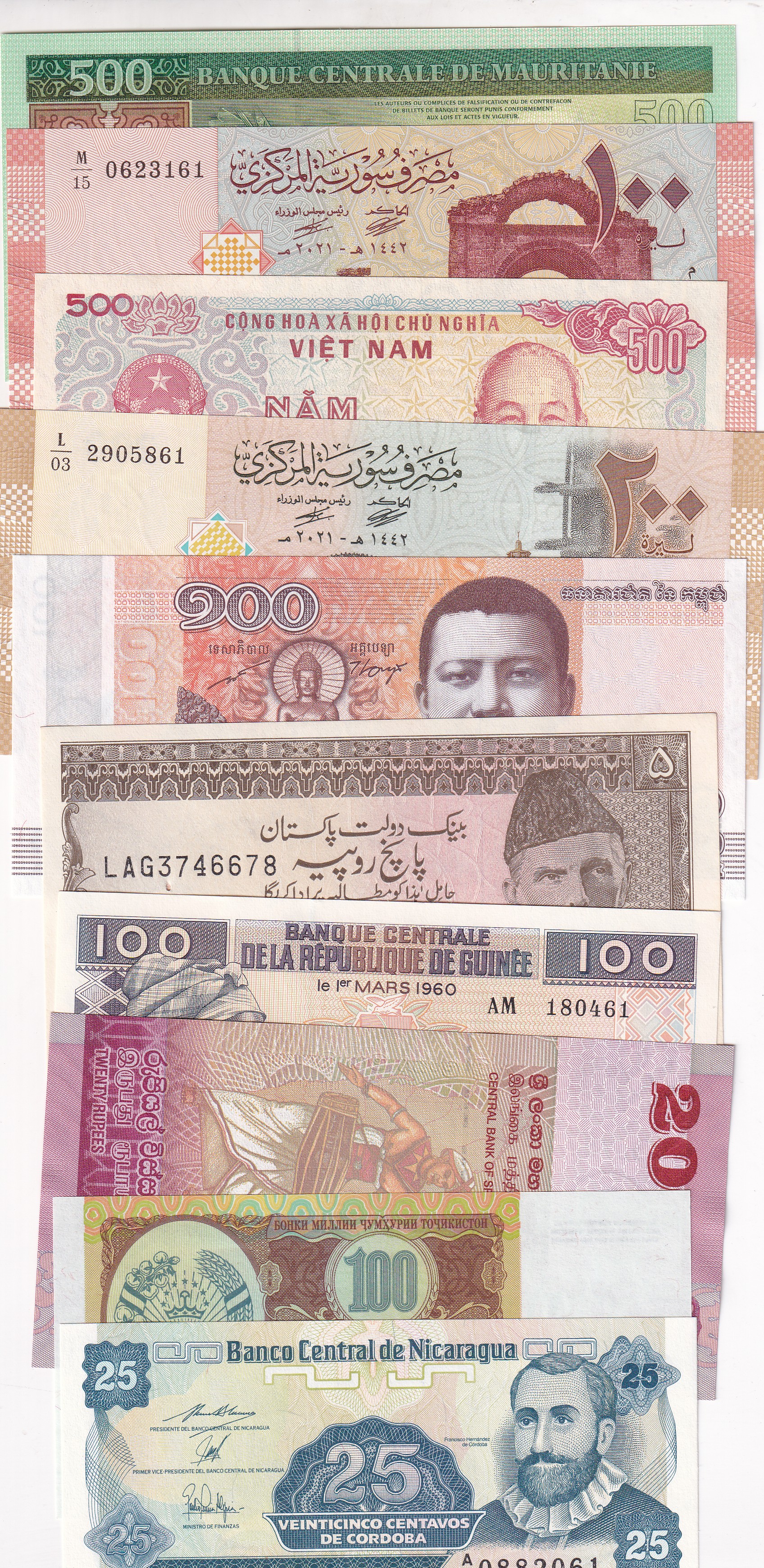 50 Different Foreign Gem Unc Note
