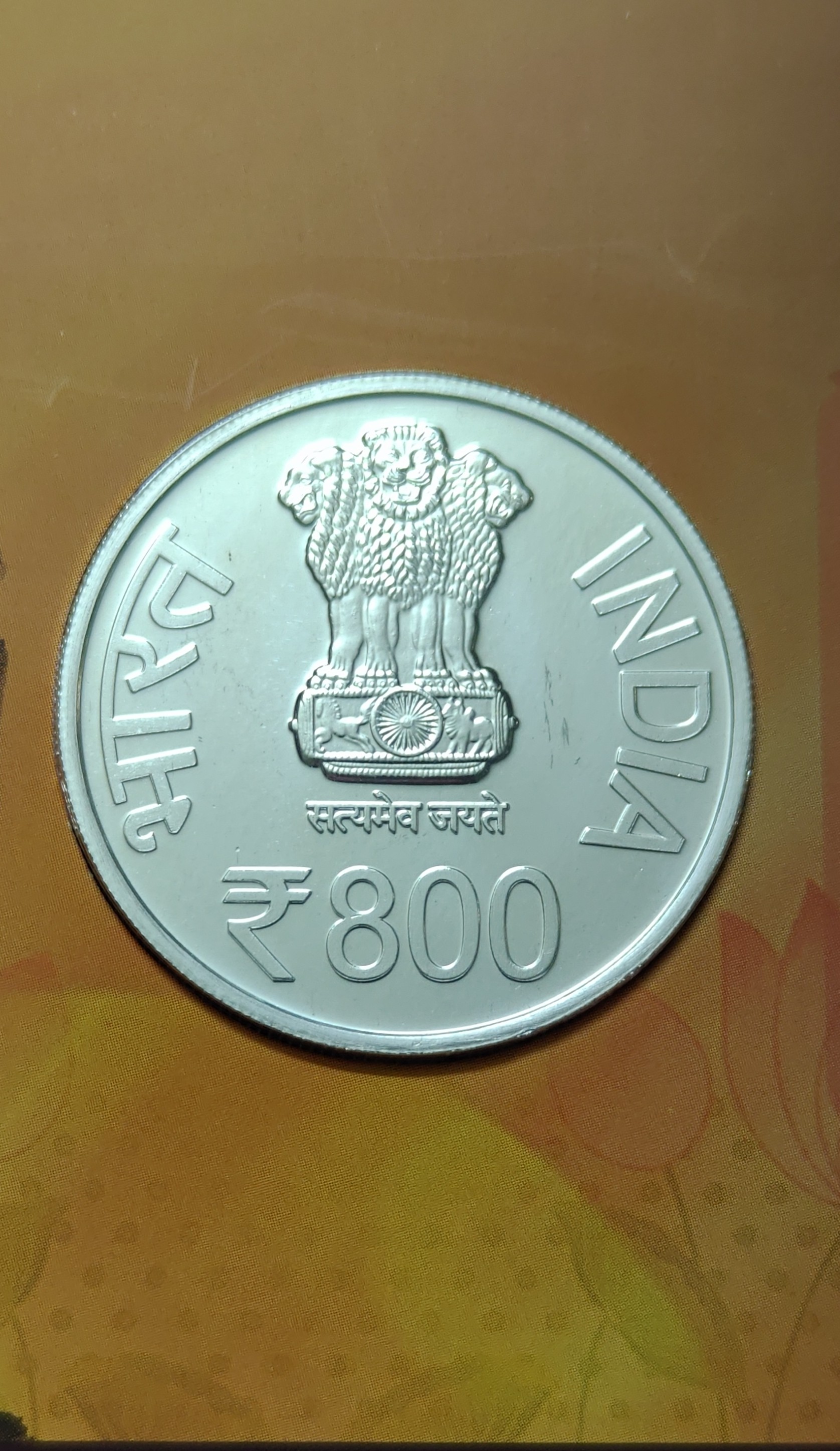 2800 Th Nirvan Kalyanak Of Parshvanath Bhagwan 800 Rs M Mumbai Mint Proof Silver Coin - Image 4
