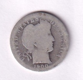 United States 1 Dime ("Barber Dime") (1900) Rare Silver Coin#E-69