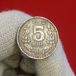 Five Rs Rare Coin 2004 Year Hyderabad Mint Good Condition A3