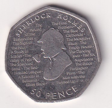 United Kingdom 50 Pence 2019 - Elizabeth II ; Sherlock Holmes Rare Coin #E-79