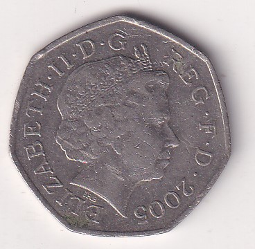 United Kingdom 50 Pence 2005 - Elizabeth II ; Johnson's Dictionary Rare Coin #E-81