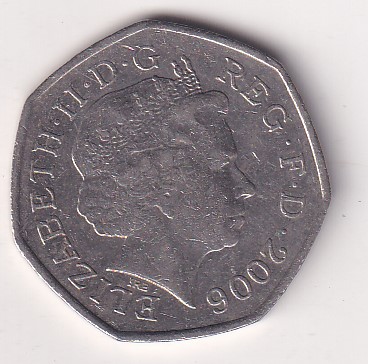 United Kingdom 50 Pence 2006 - Elizabeth II ; Victoria Cross, medal Rare Coin #E-84