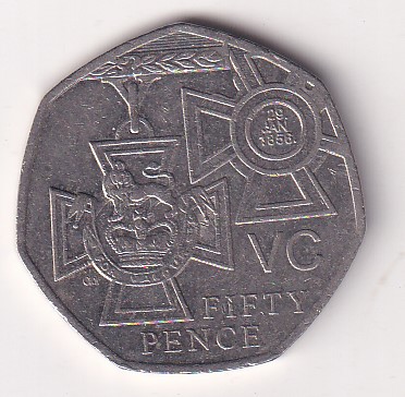 United Kingdom 50 Pence 2006 - Elizabeth II ; Victoria Cross, medal Rare Coin #E-84