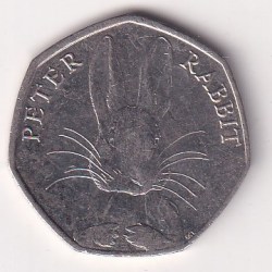 United Kingdom 50 Pence 2016 - Elizabeth II ; Peter Rabbit Rare Coin #E-85
