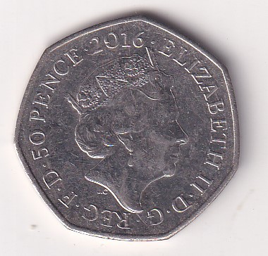 United Kingdom 50 Pence 2016 - Elizabeth II ; Peter Rabbit Rare Coin #E-85