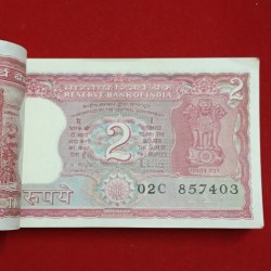 Alternative view of Two Rs Tiger Bundle First Note Missing Governor RN Malhotra UNC Condition 857402