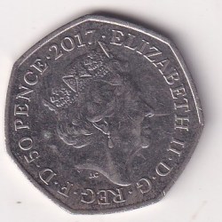 Alternative view of United Kingdom 50 Pence 2017 - Elizabeth II ; Mr. Jeremy Fisher Rare Coin #E-89
