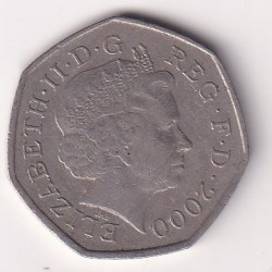 Alternative view of United Kingdom 50 Pence 2000 - Elizabeth II ; Public Libraries Rare Coin #E-91