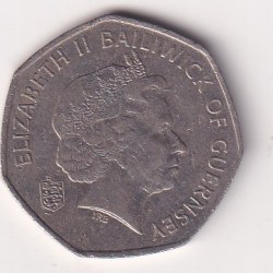 Alternative view of Guernsey 50 Pence 2008 - Elizabeth II 4th portrait Rare Coin #E-95