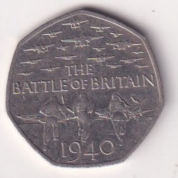 United Kingdom 50 Pence 2015 - Elizabeth II 5th portrait; Battle of Britain Rare Coin #E-96