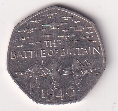 United Kingdom 50 Pence 2015 - Elizabeth II 5th portrait; Battle of Britain Rare Coin #E-96