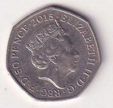 United Kingdom 50 Pence 2015 - Elizabeth II 5th portrait; Battle of Britain Rare Coin #E-96 - Image 2
