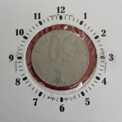 Alternative view of 50 Paise Ex Rare Error Coin 6"o Clock Error Coin Year 1990 Noida Mint RBI Mistake Coin