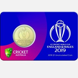 ICC Cricket World Cup ENGLAND & WALES 2019 Year Elizabeth II One Dollar Proof Coin Royal Australian Mint