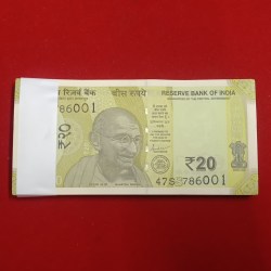Twenty Rs Rare Full Bundle 786001 Gem Bunc Condition Governor Shaktikantdas Year 2025 Republic of India