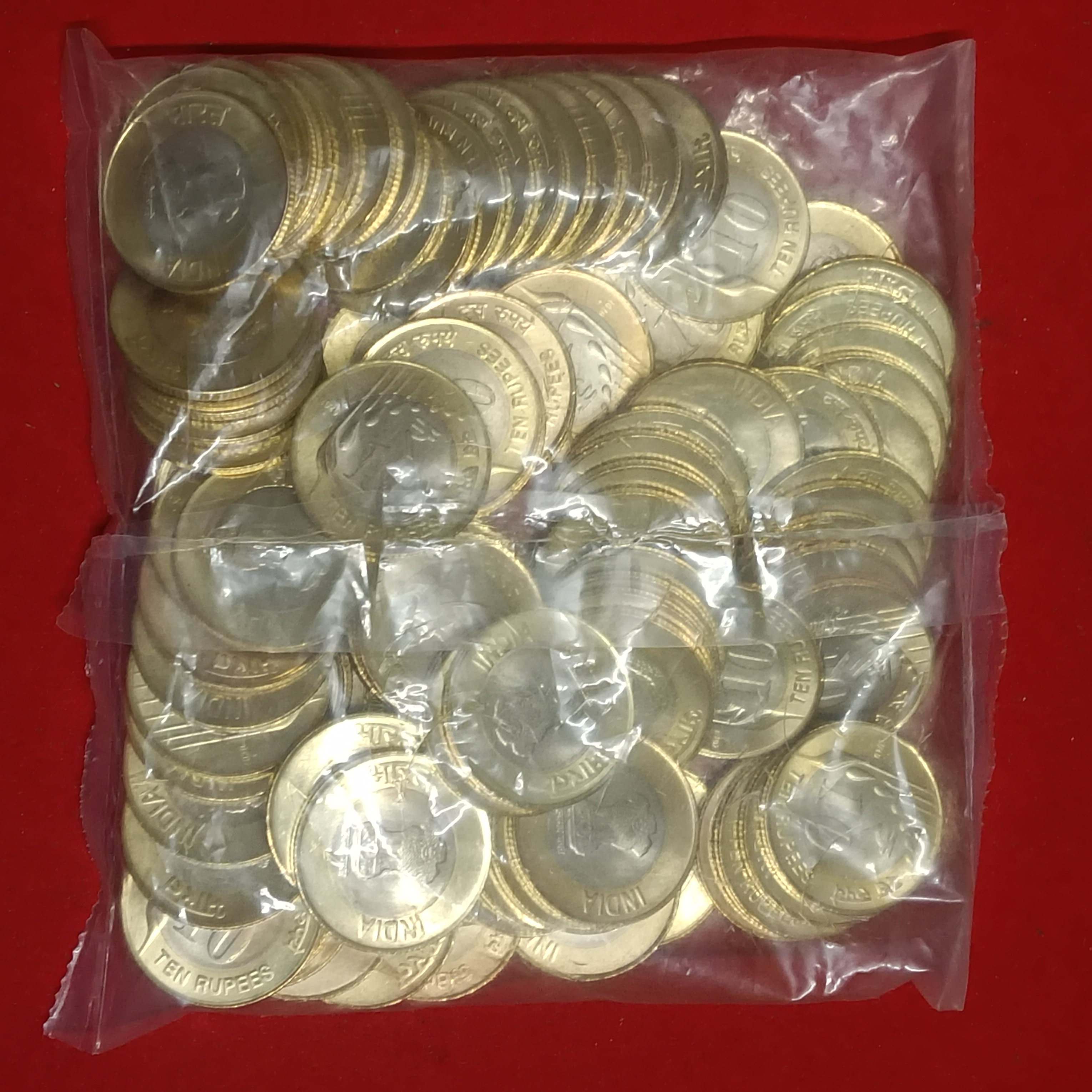 Ten Rs Raindrops Coins RBI Sealed Pack 100 Coin Noida Mint Gem Bunc Condition - Image 3