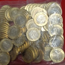 Ten Rs Raindrops Coins RBI Sealed Pack 100 Coin Noida Mint Gem Bunc Condition