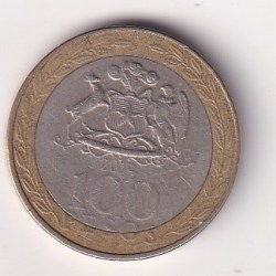 Chile 100 Pesos 2014 Rare Bimetallic Coin #E-119