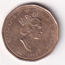 Canada 1 Dollar 1992 (Elizabeth II; Canada 125/Parliament) Rare Commemorative Coin#E- 132
