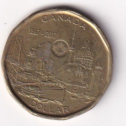 Canada 1 Dollar 2017 (Elizabeth II; Connecting A Nation) Rare Commemorative Coin#E- 133