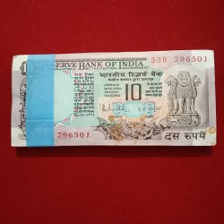 Ten Rs Ex Rare Peacock Full Bundle Governor RN Malhotra Republic of India 796501
