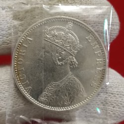 Alternative view of Rare Rare Rare Victoria Empress One Rupee Silver Coin 1892 Year Calcutta Mint British of India