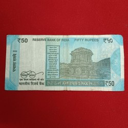 Alternative view of 50 Rs Rare Fancy Number Note 200000 Year 2022 Republic of India sku 30