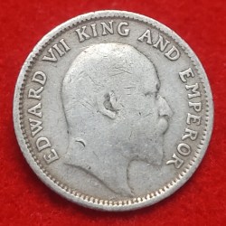Alternative view of 1/4 RUPEE SILVER EDWARD VII 1904 CALCUTTA MINT