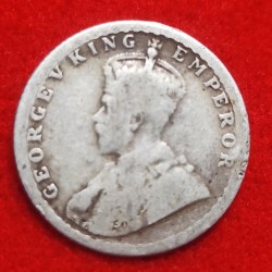 Alternative view of 1/4 RUPEE SILVER COIN GEORGE V 1917
