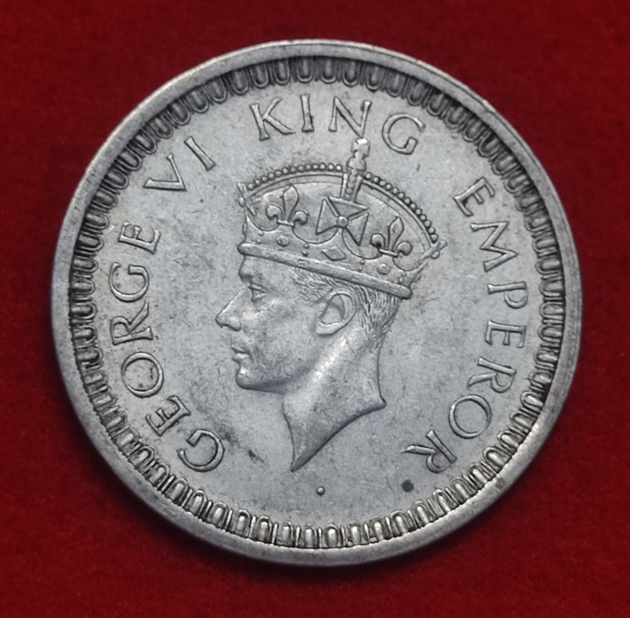One Rupee Silver Coin George VI 1942 Bombay Mint