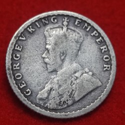 Alternative view of 1/4 Rupee Silver Coin George V 1926 Calcutta Mint