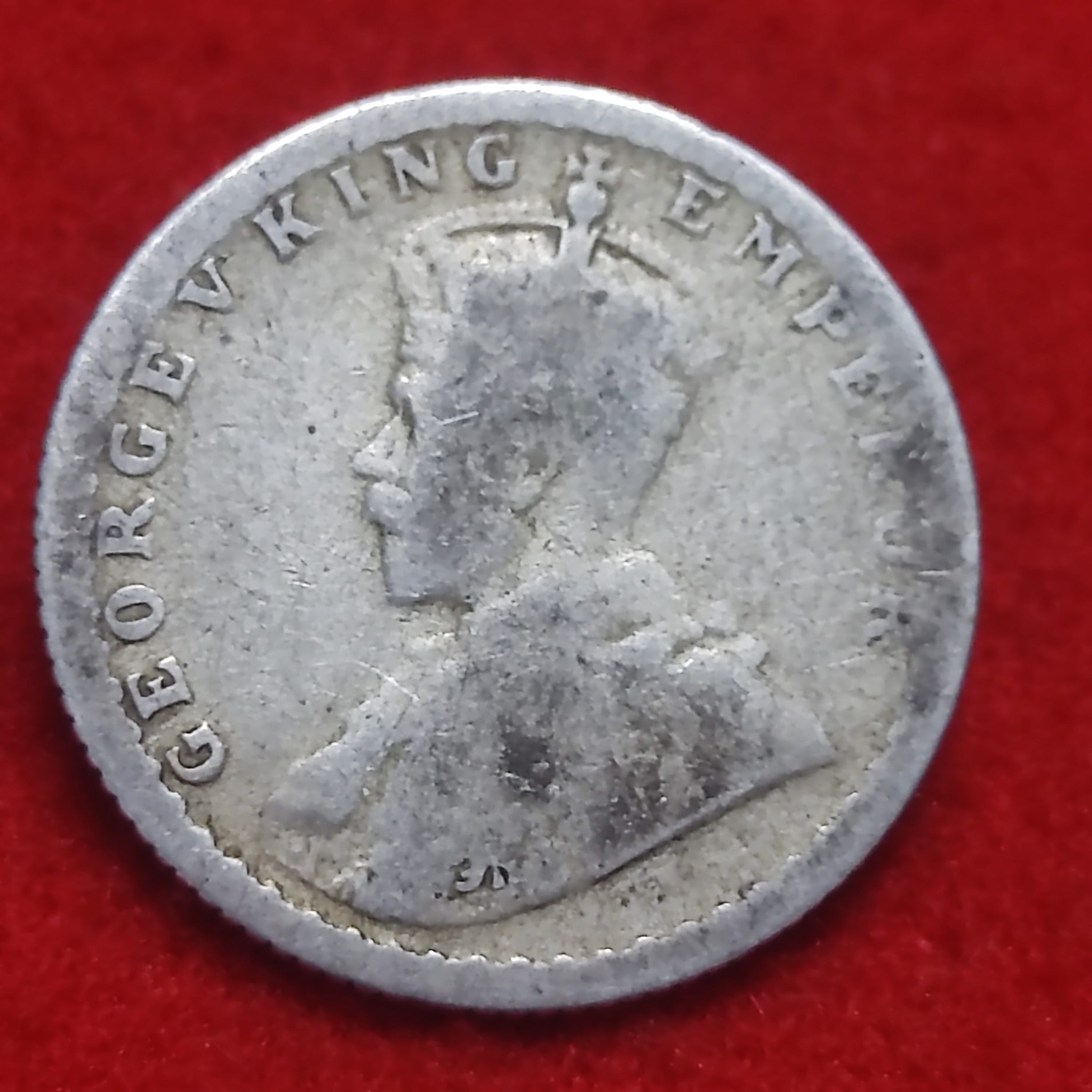 1/4 Rupee Silver Coin George V 1916