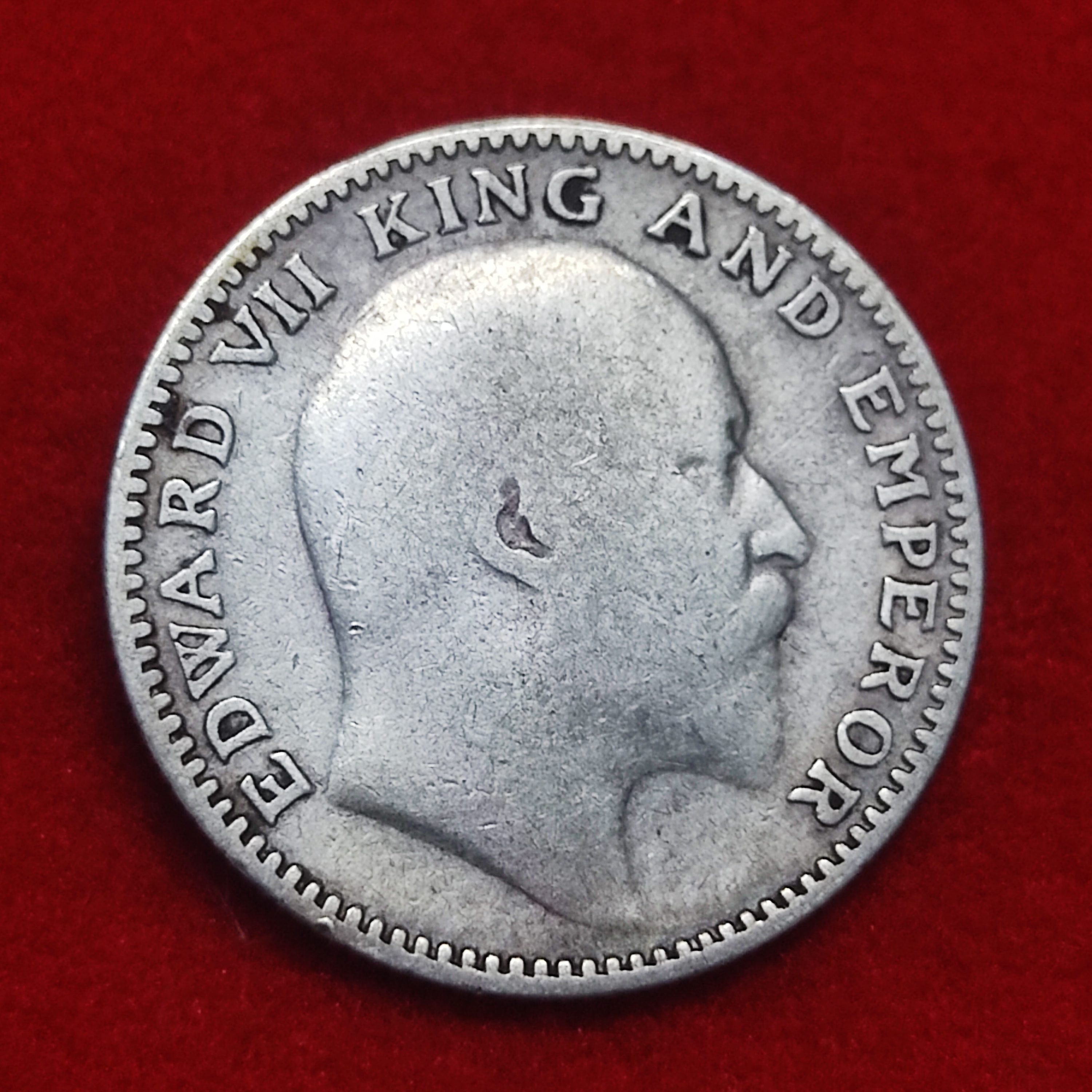 Rare Half Rupee Silver Coin Edward VII 1905 Calcutta Mint