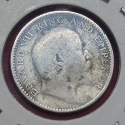 Alternative view of Silver Half Rupee Coin King Edward VII Calcutta Mint 1910