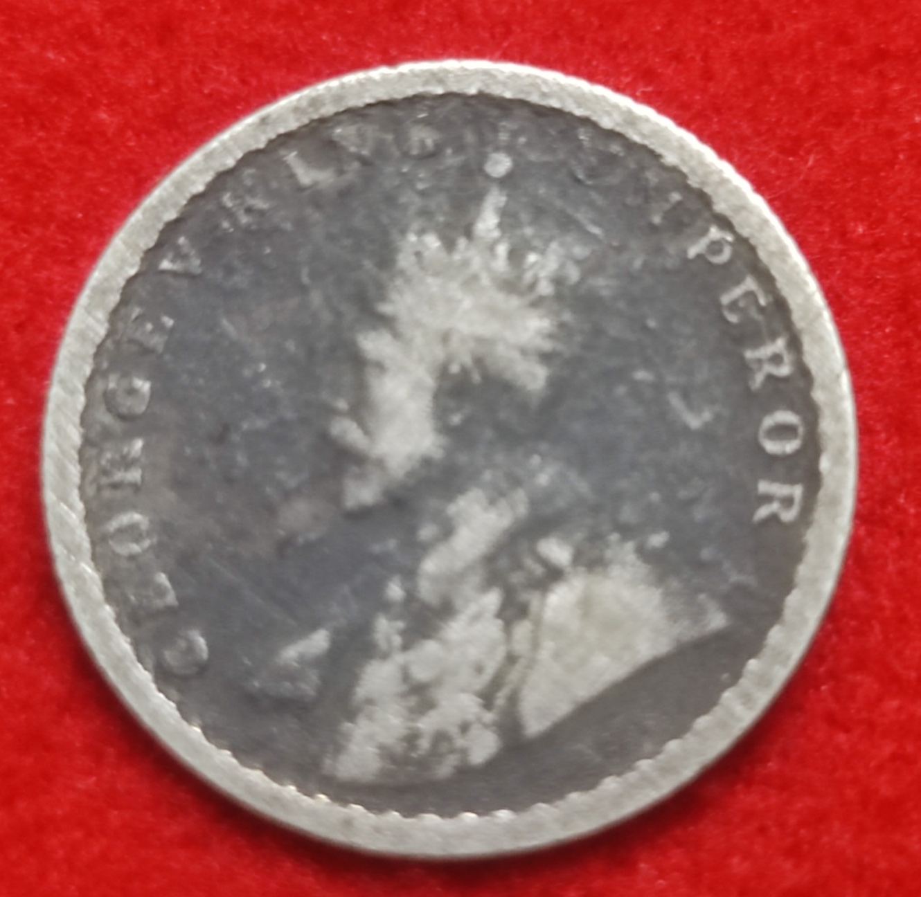 Silver One Quarter Rupee King George 1926